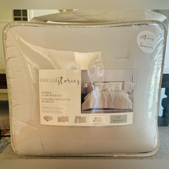 🎉LAST CHANCE🎉DREAM STORIES 10Pc Extra Soft Solid Comforter Set - Picture 6 of 15